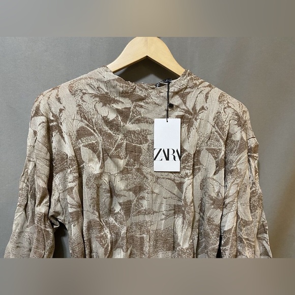 Zara Printed Crinkle Dress - Picture 6 of 10